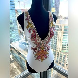 🆕 ZIMMERMANN 🧿 BNWOT Teddy Paisley Plunge Bathing Suit - Size 1 🪬